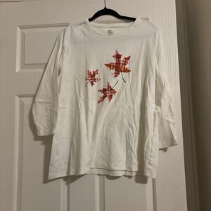 Kim Rogers White Cotton Crewneck Tee